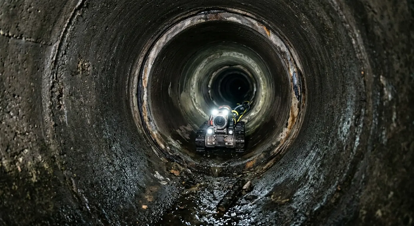 Robotic sewer camera inspecting pipe interior for Sewer Line Repair in Rainbow City